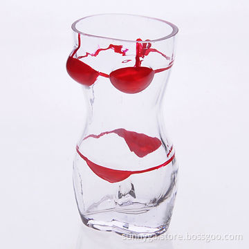 Popular Hand-made Shot Glass in Lady Body/Bikini Design, Available in Various Hand-painting Colors